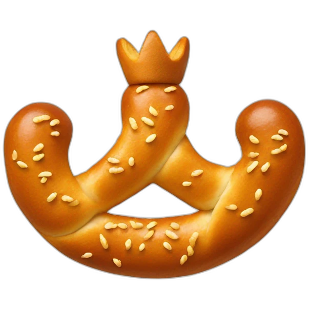 Pretzel in shape of a crown emoji