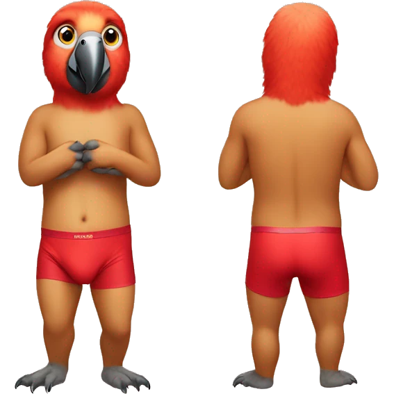 Parrot in red underwear  emoji