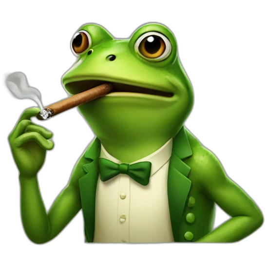 Frog smoking cigar emoji