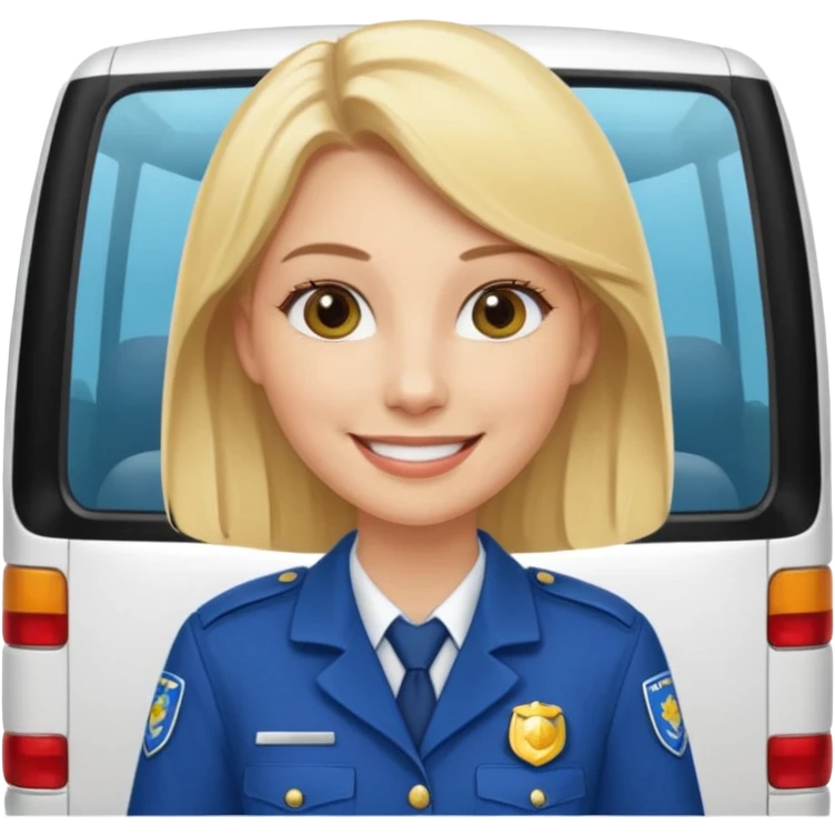 blonde woman minibus driver emoji