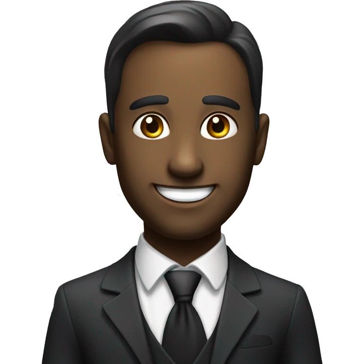 smiling man in formal attire realistic 5oclock shadow emoji