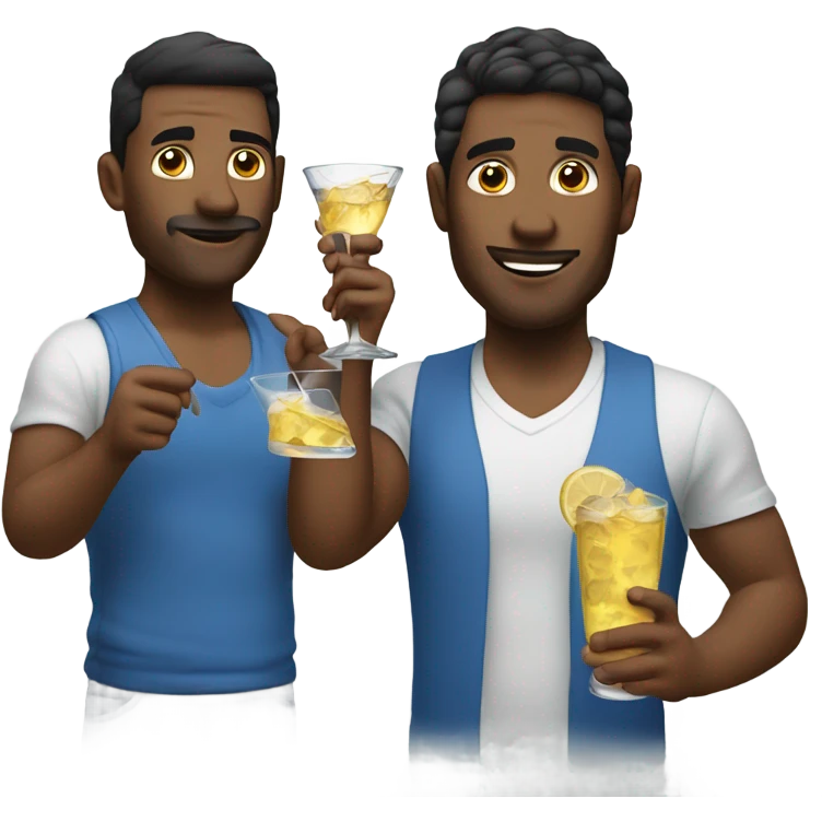 Two fit men with vodka in hand emoji