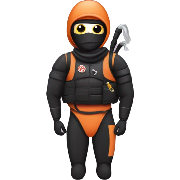 Ninja wearing a scuba tank and flippers emoji