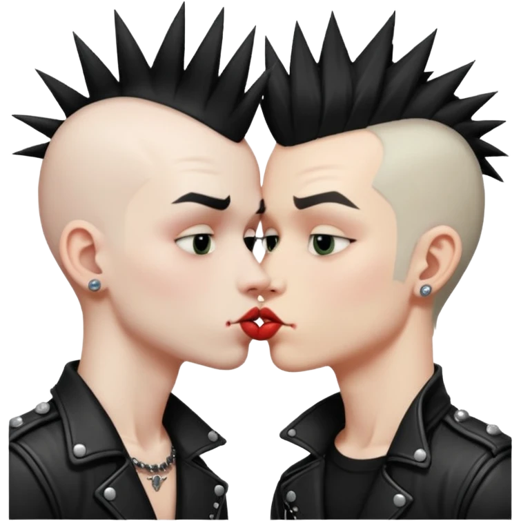 Punk Boys kissing emoji