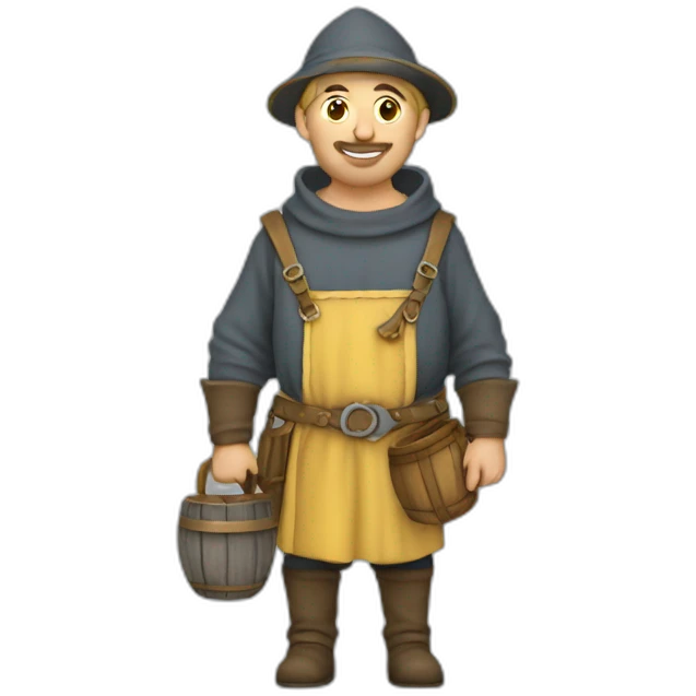 medieval mason with working gear emoji