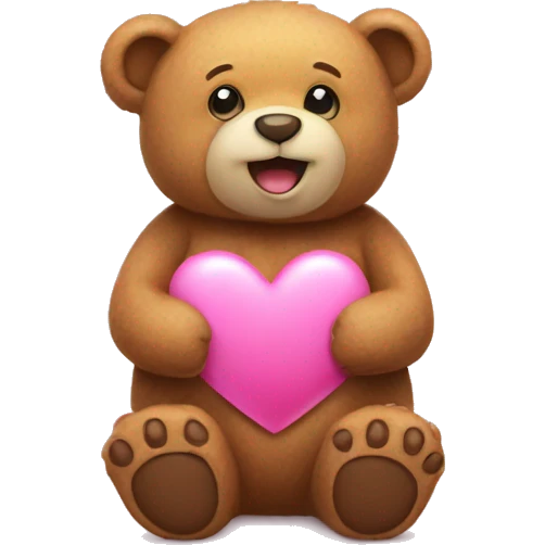 A tedy bear with a pink heart  emoji