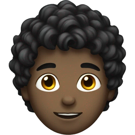 Boy with black wavy hair and white skin emoji