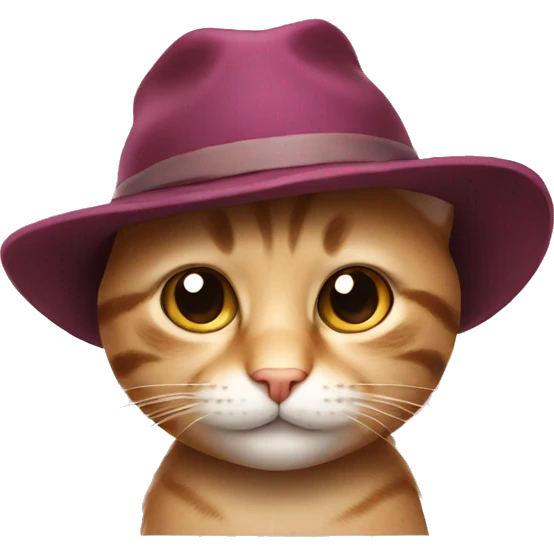 Cute cat with hat emoji