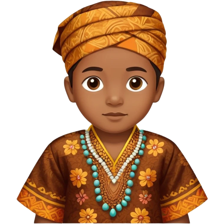 Indonesian child wearing traditional batik clothing emoji