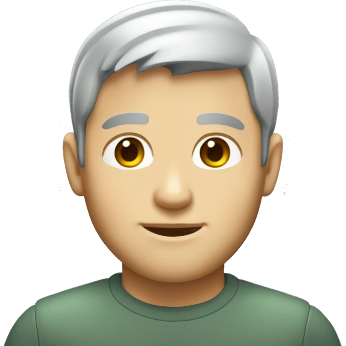 Generate an emoji-style avatar of a man with short red hair, trimmed beard, light skin, and gray-green eyes. Use the clean and smooth iOS emoji style, with a neutral facial expression, simple shapes, and smooth gradients. emoji