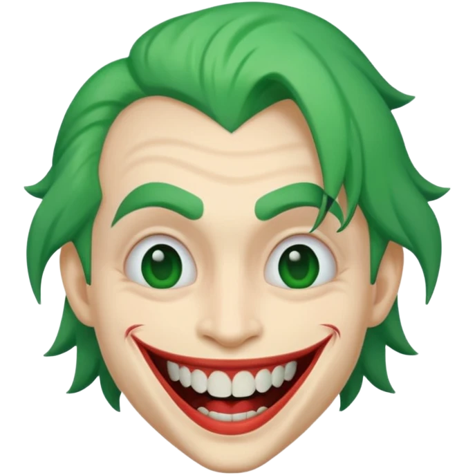 Joker face with big smile and only one tooth emoji