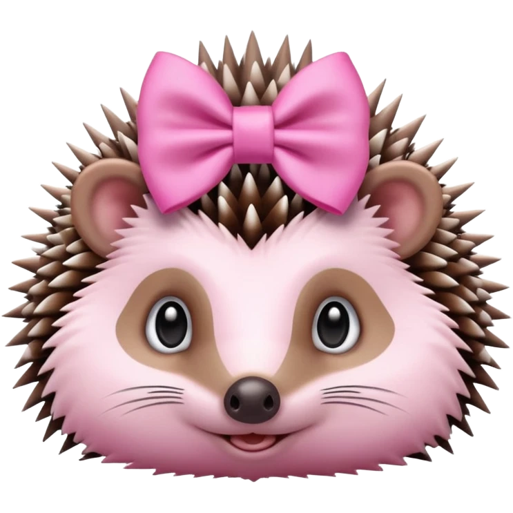 hedgehog with a pink bow emoji emoji