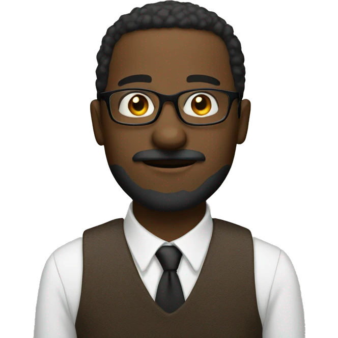Black man with glasses mustache and carpet emoji