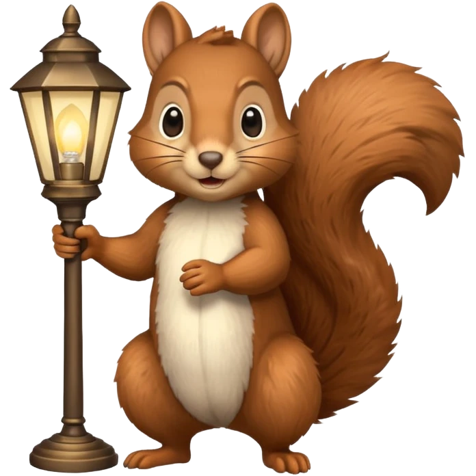 squirrel holding lamp light emoji