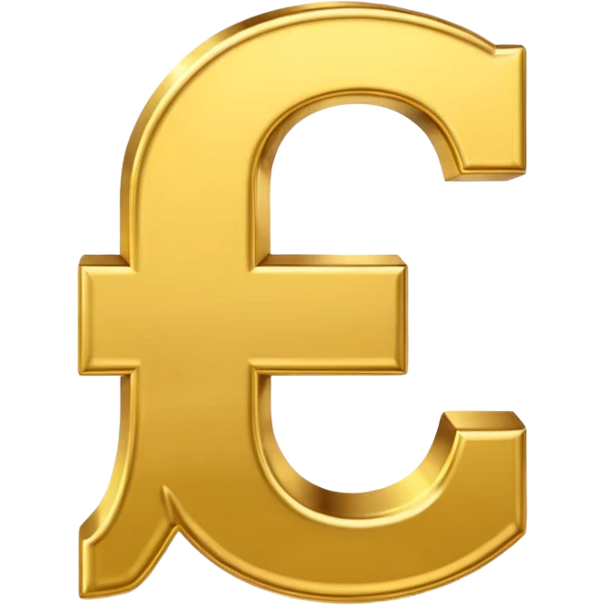 Symbole de currency en or en forme de lettre F précise, seul, 3D, brillant, style emoji simple et lisible sur fond uni. pas une autre lettre

F emoji