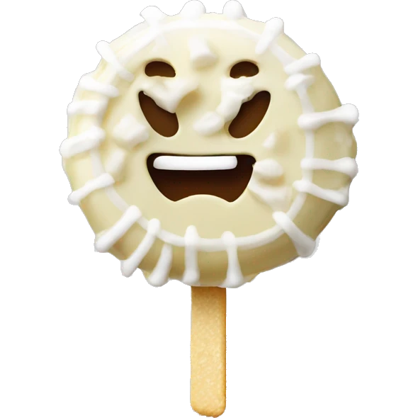 Candy topped with white chocolate and coconut emoji
