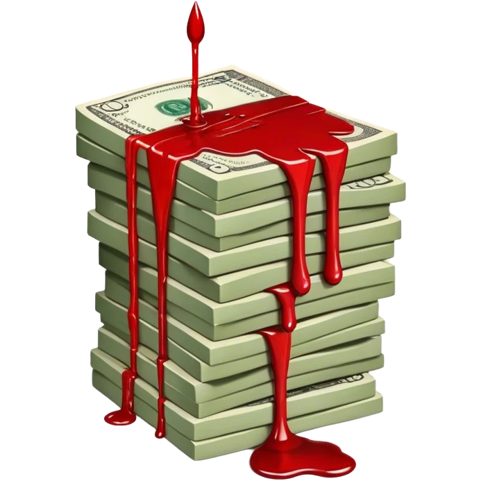 Stack of Money with blood drips emoji