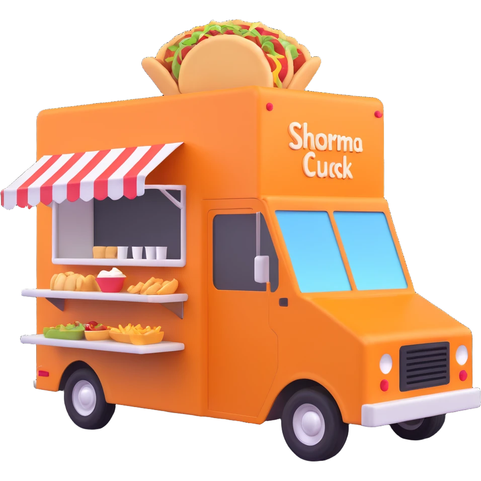 generate me a 3D shaorma food truck emoji
