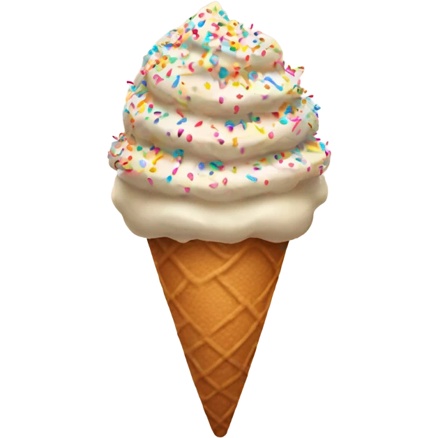 Ice cream cone with sprinkles emoji