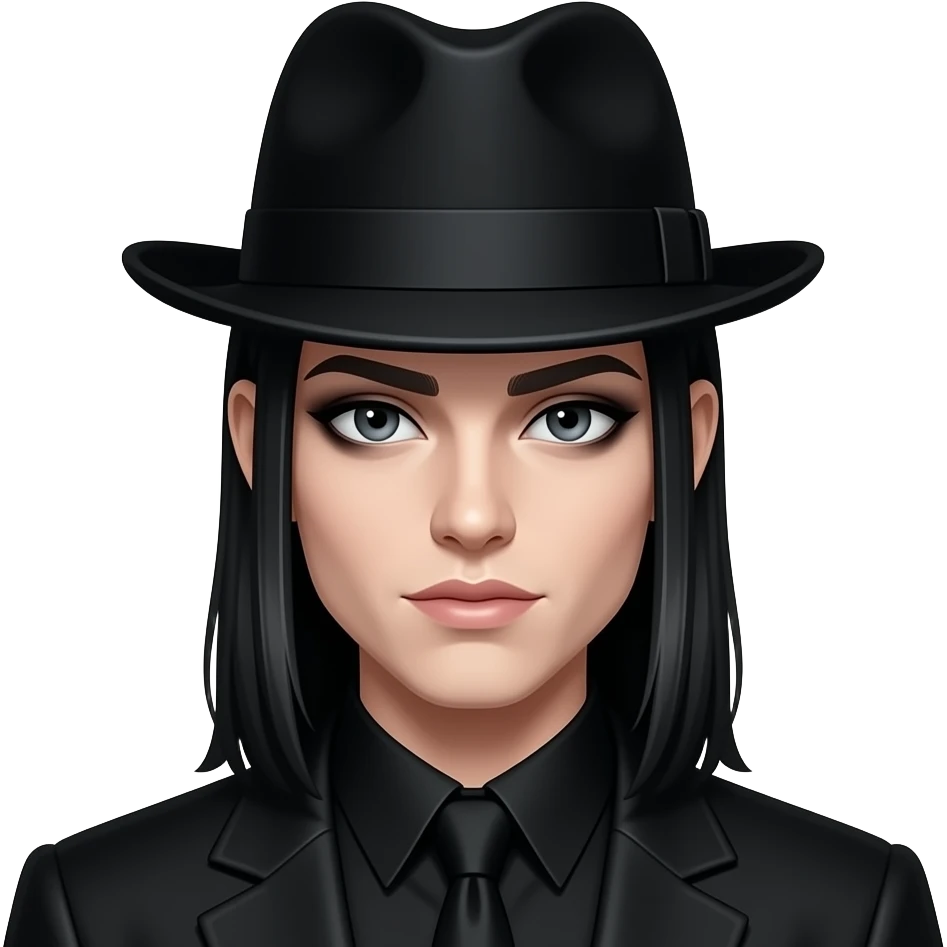 goth with hat emoji