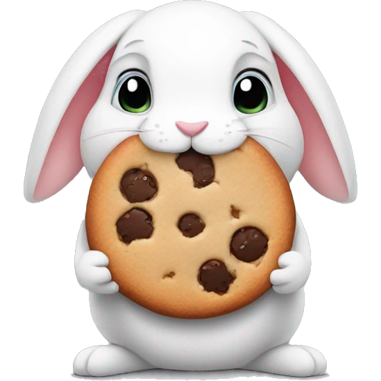 rabbit holds cookie emoji
