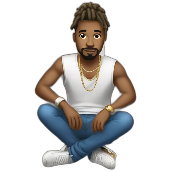 Rapper doing a tufting rug emoji
