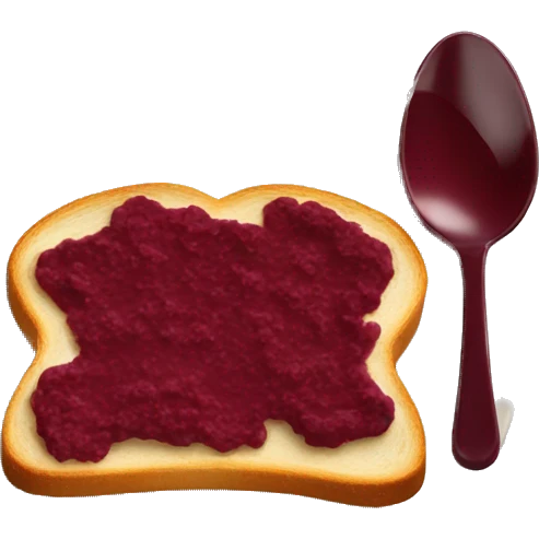 burgundy plate with butter toast emoji