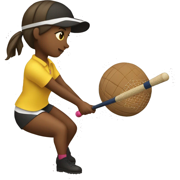a girl hitting the ball playing horse polo emoji