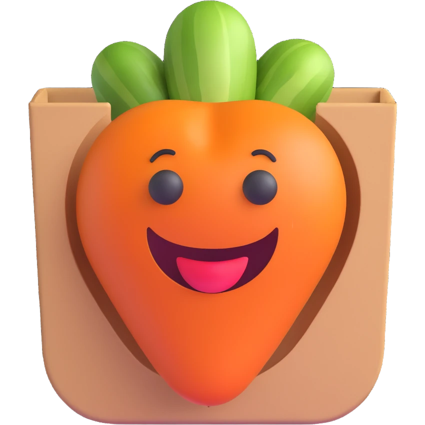 checkbox with a vegetable, 3D emoji style emoji