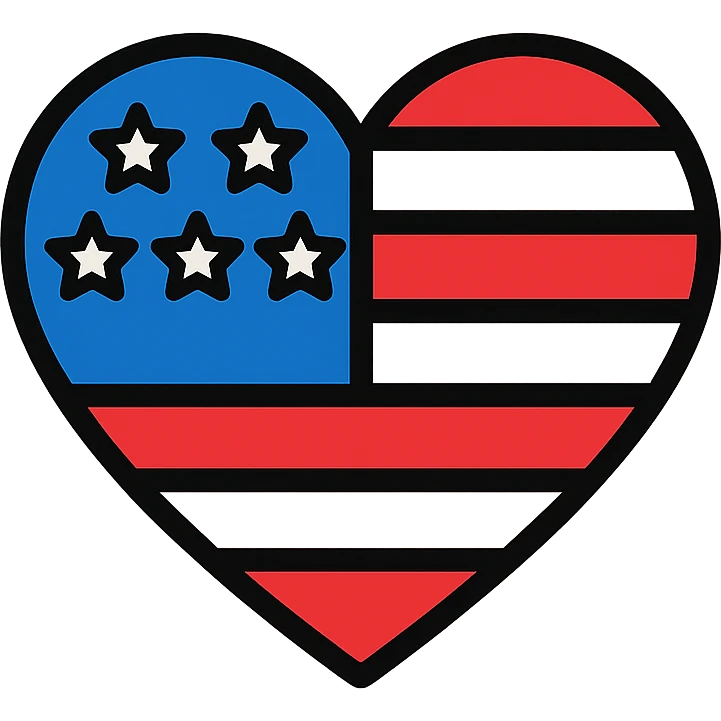 heart icon with American flag emoji