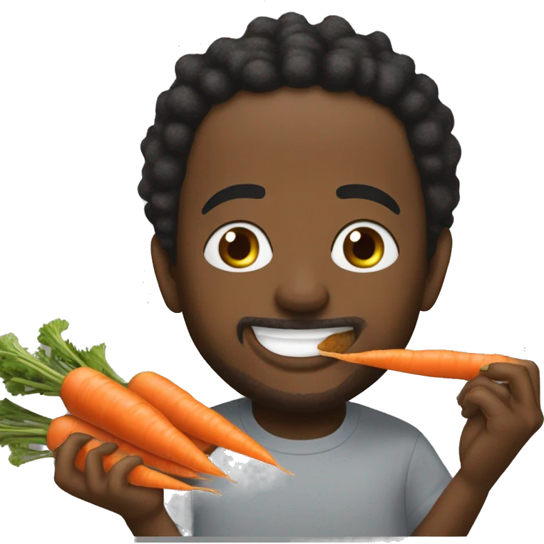 kendrick lamar very happy eating a many bunches of carrot emoji