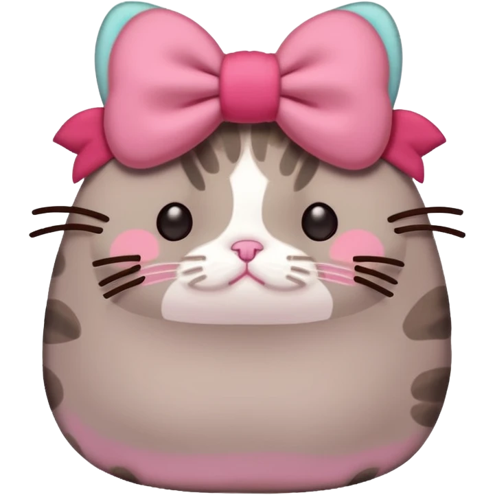 Pusheen cat hear red kawaii emoji