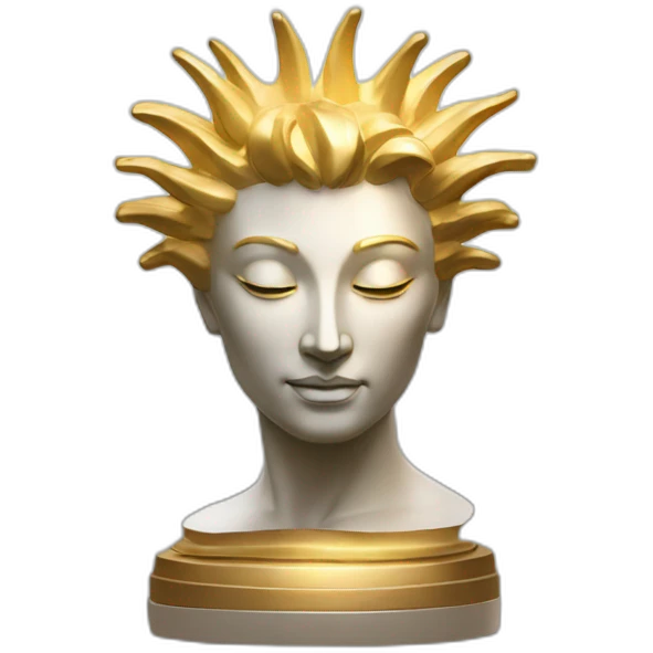 Statue, rays of light from eyes, sculpture, western style sculpture, majestic emoji
