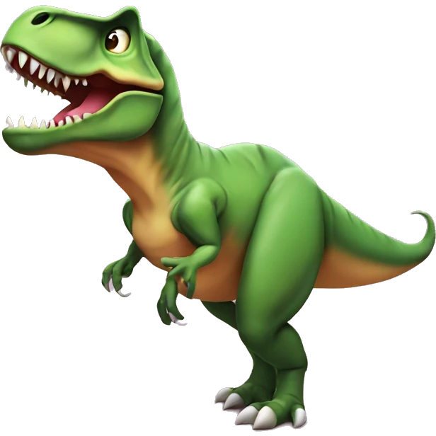 T. rex in a top hot emoji