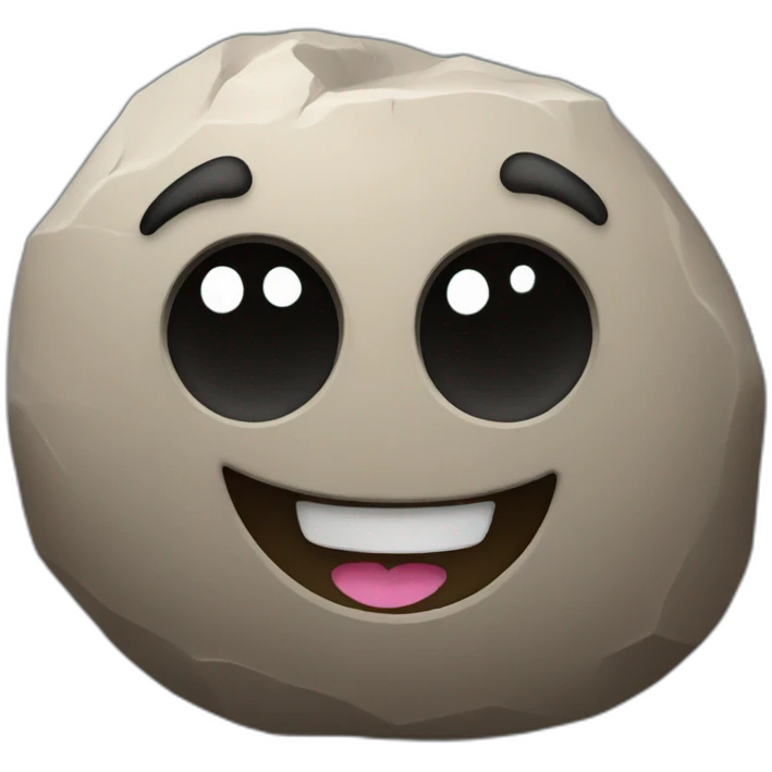 Happy boulder emoji