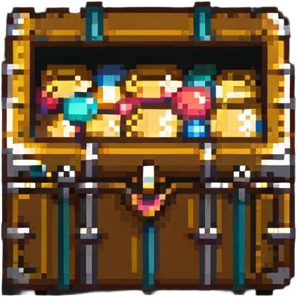 Treasure chest with gold emoji