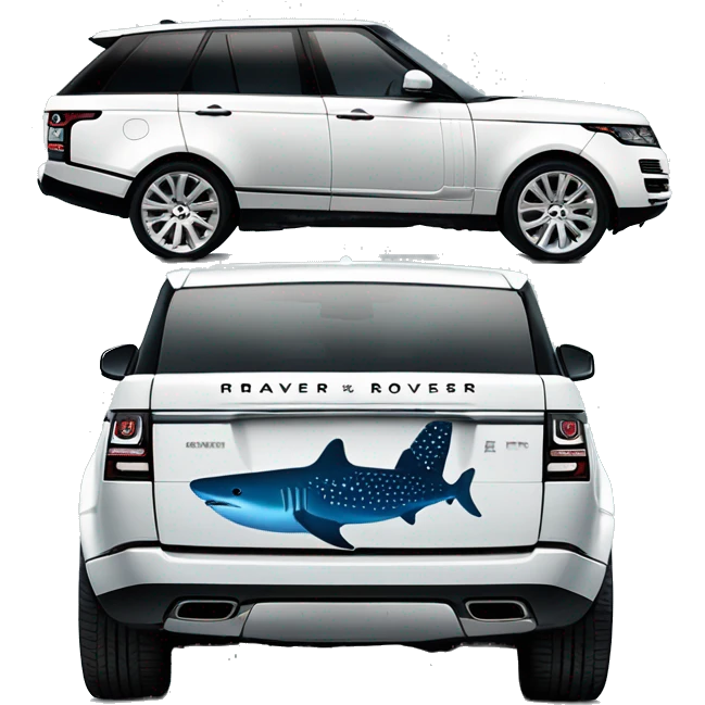Whale shark on range rover car emoji