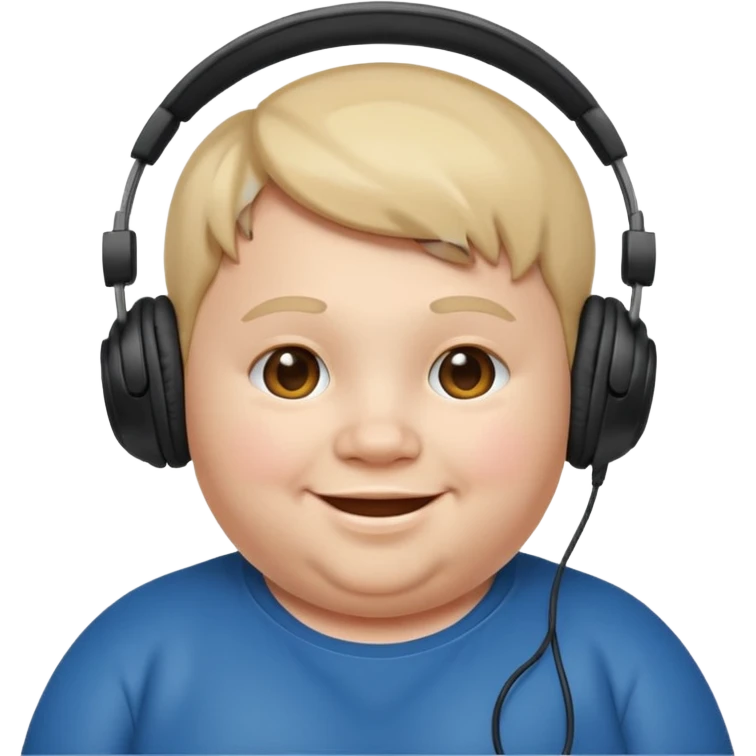 fat kid with headphones emoji