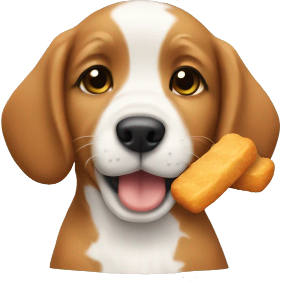puppy eating chicken nugget  emoji