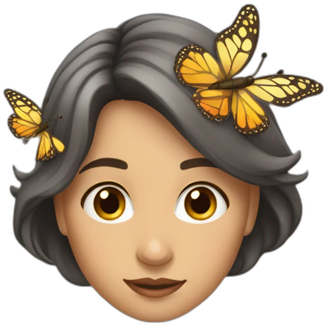 Mujer rodeada de mariposas emoji