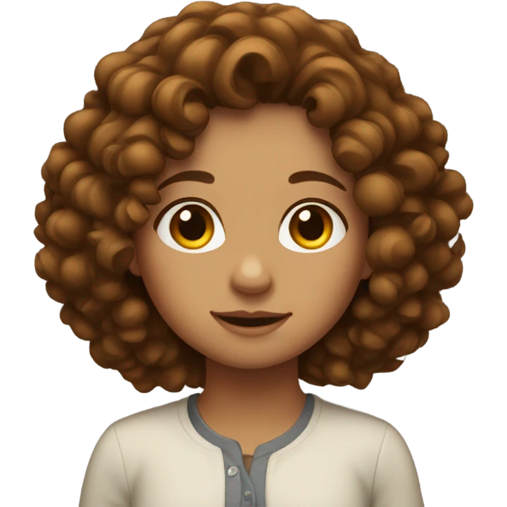 Girl with Brown Curly Hair emoji