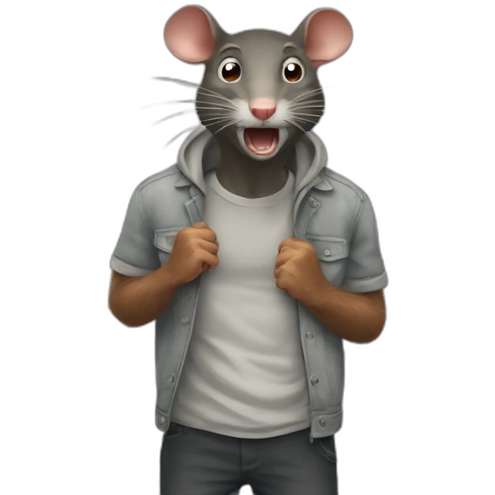 angry rat on a man emoji