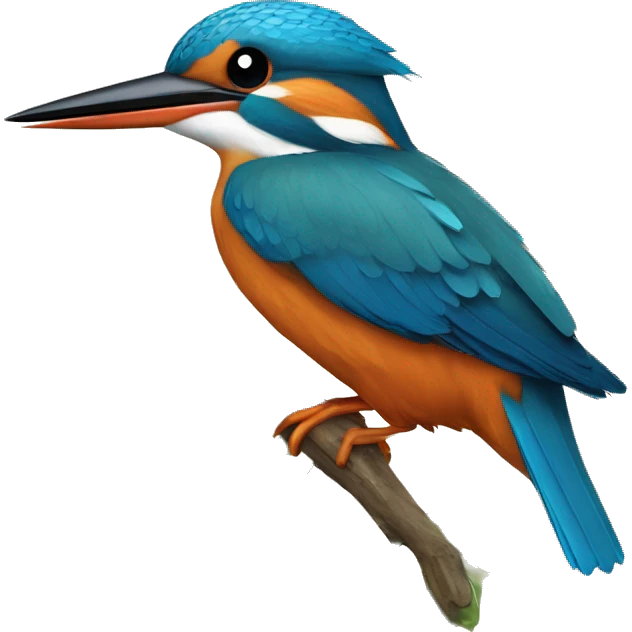 Kingfisher on a letter C made of branches emoji