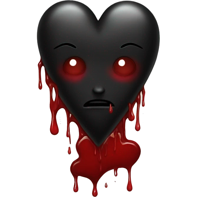 Black heart with blood  emoji