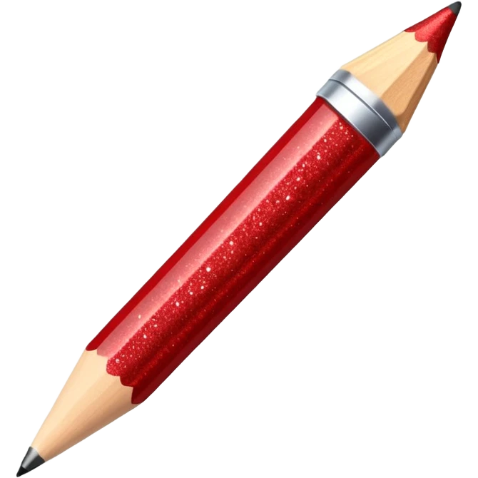 red glitter pencil emoji