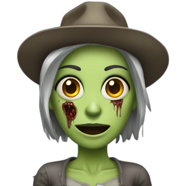Zombie wife with a hat emoji