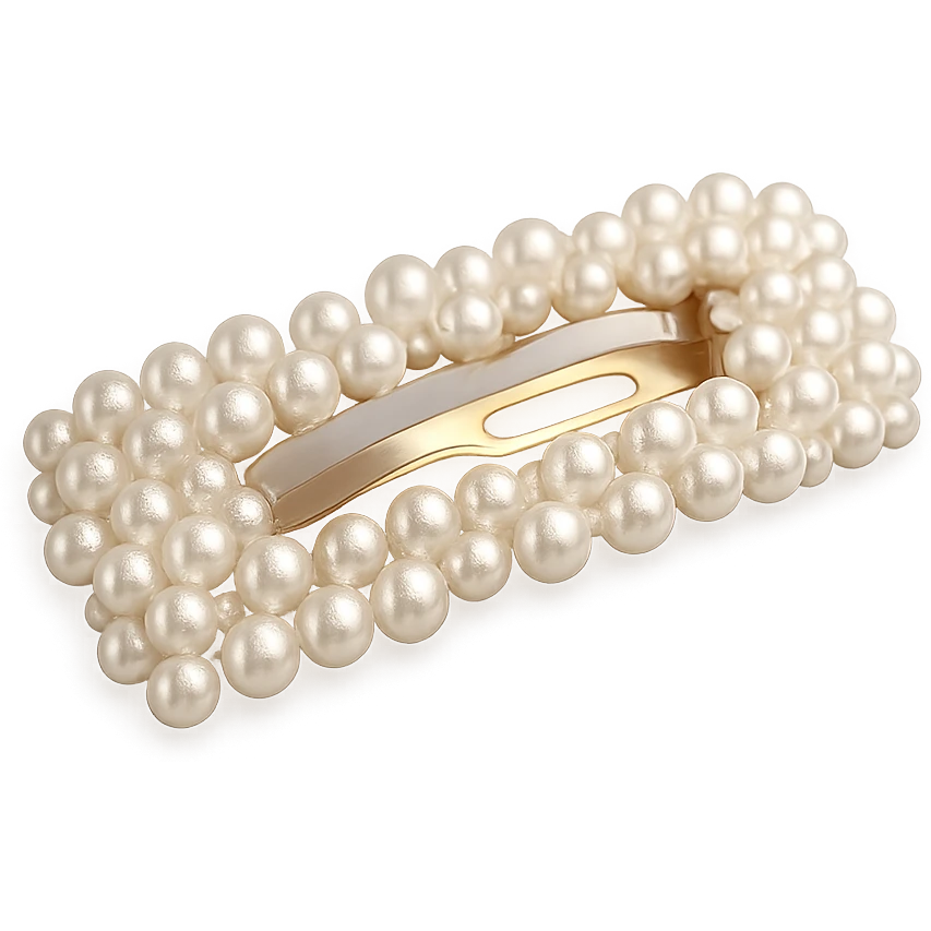 white pearl hair clip emoji
