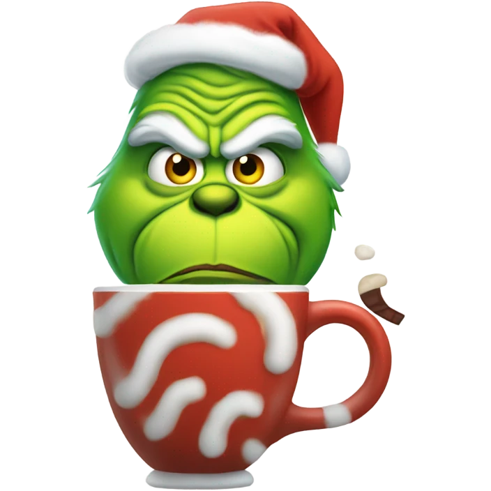 Grinch with hot chocolate  emoji