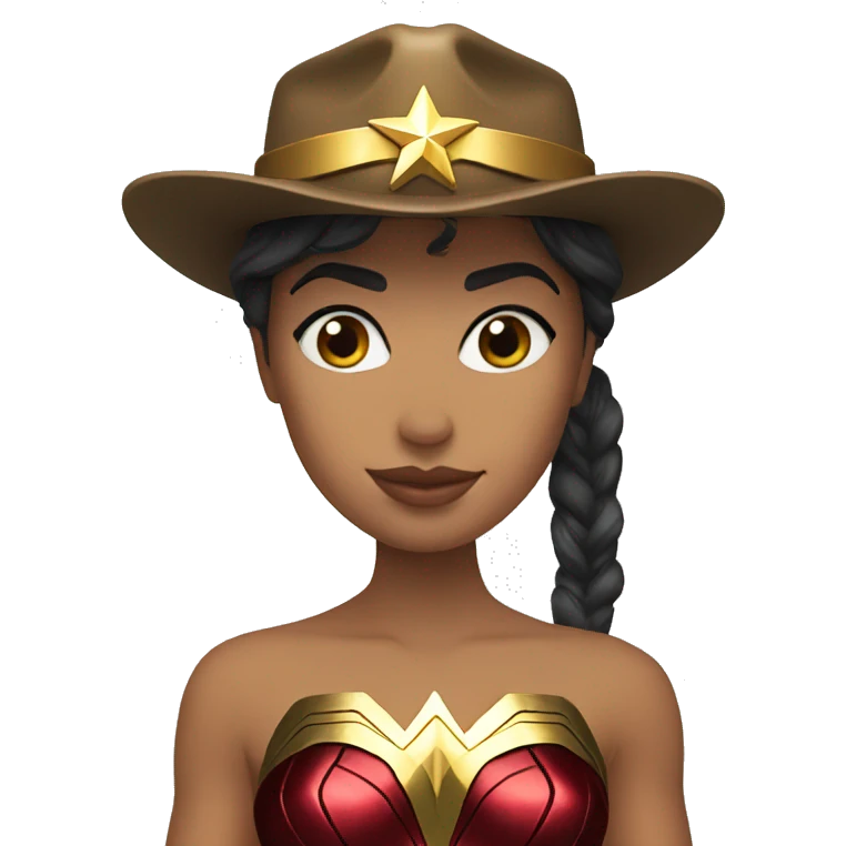 wonder woman in funny hat emoji