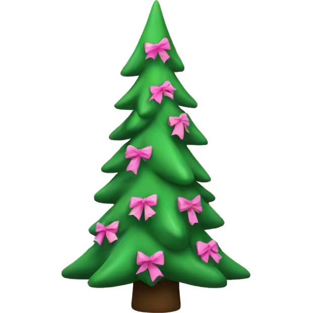 Chrismas tree with pink bows up emoji